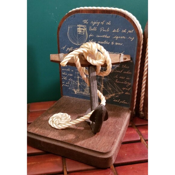 Vintage Mid Century Napcoware Nautical Ship Anchors Bookends Made In Japan - Picture 5 of 7